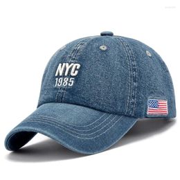 Ball Caps Brand NYC Denim Baseball Cap Men Women Embroidery Letter Jeans Snapback Hat Casquette Summer Sports USA Hip Hop Gorras