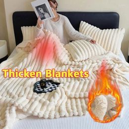 Blankets Artificial Plush Autumn Warm For Bed Soft Coral Fleece Sofa Throw Blanket Comfortable Thicken Home