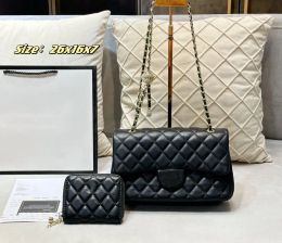 Luxurys Designer bag fashion women chain gold/silver shoulder tote bag top quality LeatherFlipcover diagonal Messenger Crossbody Shopping handbag 002#