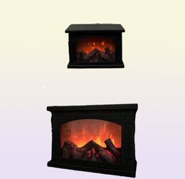 Electric Fireplace Lantern Led Flame Log Effect Rectangle Fire Place For Home Decor Indoor Christmas Ornaments6206370