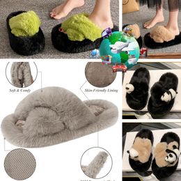 Quality Slipper Sandals Designer Men Women Luxury Wool Winter Fur Fluffy Furry Warm Sandals Cosy Plush Girl Slippers eur36-41