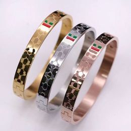 New Luxury Double Snap Bangle Bracelet Fashion Couple Men Women Bracelet Classic Stainless Steel Designer Bracelets Jewelry 164 528