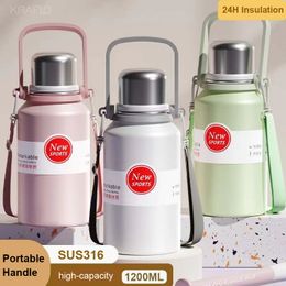 New 316 stainless steel thermos large capacity sports kettle wholesale outdoor car portable water bottle