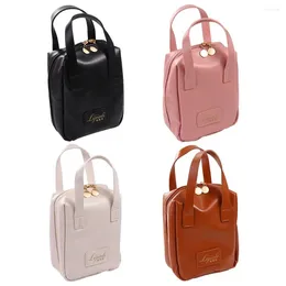 Cosmetic Bags Letter PU Leather Bag Waterproof Zipper Travel Wash Carry-on Makeup Tote Handbag Pouch Female/Girls