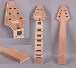 Unfinished electric guitar neck 22 fret Mahogany Maple Fretboard 2475 Inch Flying V 7306347740