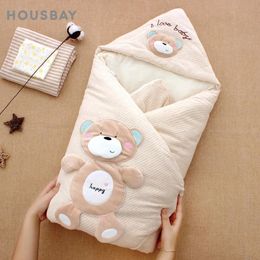 Coloured Cotton Winter Thick Detachable Inner Pad Bedding Sets born Blanket Cartoon Animal Design Baby y240106