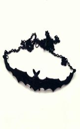 Chokers Fashion Goth Black Large Open Wing Flying Bat Collars Spooky Halloween Gift Men039s And Women039s Short Necklace3138266