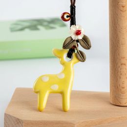 Pendant Necklaces L Jingdezhen Ceramic Pendants Women's Ceramics Necklace Cartoon Animal For Gift Girl Drop #HY163