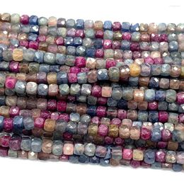 Loose Gemstones Veemake Ruby And Sapphire Natural Stone DIY Necklace Bracelets Earrings Faceted Irregular Cube Small Beads For Jewellery