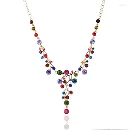 Chains Statement High-end Rhinestones Necklace Accessories Handmade Fashion Colorful Crystals Necklaces Jewelry For Women