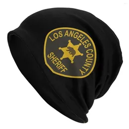 Berets Los Angeles County Sheriff Department Warm Knitted Cap Hip Hop Bonnet Hat Autumn Winter Outdoor Beanies Hats For Men Women Adult