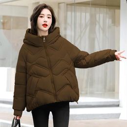 Women's Trench Coats Spot Hooded Short Down Padded Jacket For Women 2024 Winter Design Sense Small Thick Coat