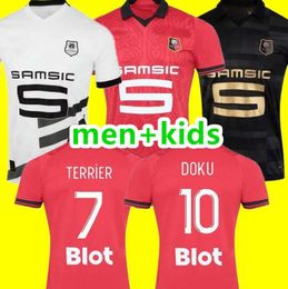 Rennes 23 24 Stade Rennais Fc Soccer Jerseys Terrier Bourigeaud Doku Guirassy Gouiri Majer Camavinga Santamaria Aguerd Niang 2023 2024 Maillots De Foot Men