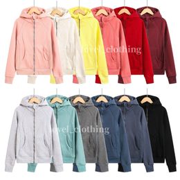 Scuba Half Zip Hoodie Damen Yoga Anzug Designer Kapuzenpullover Damen Gym Sportbekleidung Outdoor Sport Jogging Kapuzenpullover Dick langärmelig mit Fleecejacke