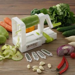 Stainless Steel Vegetable Spiralizer Vegetable Slicer for Fresh Onions Salad Chopper Potato Cutter Noodle Maker Spaghetti Squash 240106