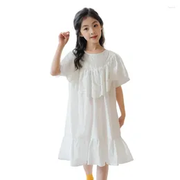 Girl Dresses 6 To 16 Years 2024 Teenager Dress White Girls Cotton Kids Clothes Children Fashion Baby Princess #6068