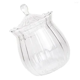 Storage Bottles Snack Jar Glass Dried Fruit Container Candy Holder With Lid