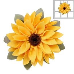 Decorative Flowers Artificial Sunflower Wreath Spring Cloth Bee Hanger Wreaths Door Decor Christmas Garland For Indoor Outdoor