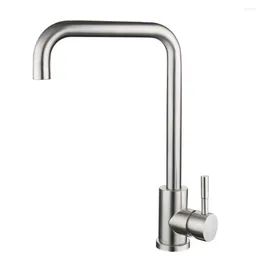 Kitchen Faucets Water Faucet 304 Stainless Steel Sink Cold And Mixer Tap Bathroom Basin 360 ° Rotation Single Handle Taps