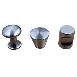 stainless steel solid simple drawer knob furniture hardware cabinet wardrobe shoe door single hole handle round cone pull