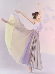 Stage Wear Classical Dance Costume Chinese Practise Clothes Performance Dress 720 Degree Elegant Fairy Air Double Layered