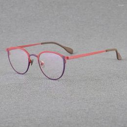 Sunglasses Frames Designer Oval Ultra-light Pure Titanium Retro Optical Frame Niche Personality Fashion Round Face Prescription Glasses