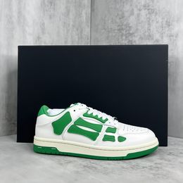 Green white leather matching Colour mens skateboard shoes High street dark couple shoes outside casual womens shoes Luxury designer new shoes Sizes 35-46 +box