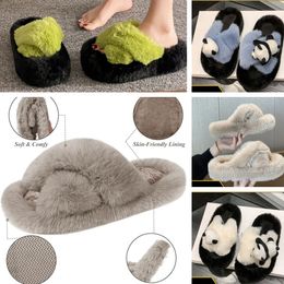 Slipper Sandals Designer Men Women Luxury Wool Winter Fur Fluffy Furry Warm Sandals Cosy Plush Girl Slippers eur36-41