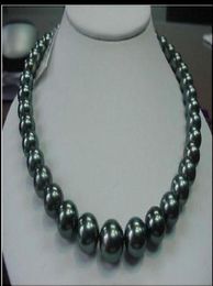 Fine Pearl Jewellery 18quot 1214mm Natural Tahitian black Round pearl necklace 14K1158083