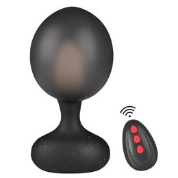 Wireless Control Silicone Anal Butt Plug Inflatable 10 Modes Prostate Massage Vibrator Sex Toys For Men Women Masturbation 240106