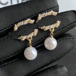 Brand Pearl Dangle Earring Designer Earring Letter Diamond Earrings Women's Jewellery Luxury Earrings Wedding Party Gift