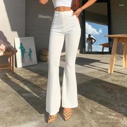 Women's Pants Solid White Knitting Sexy Cut-Out High Waist Flare Pant Female Trousers Women Fall Winter Harajuku Loose Bell Bottom 2024