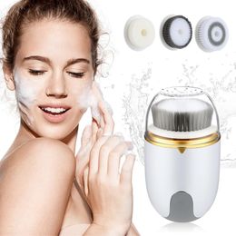 3in1 Face Cleansing Brush Skin Care Electirc Massage Deeply Pore Cleaning Beauty Wash Soft Removes Makeup Brushes Tools 240106
