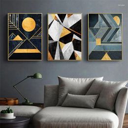 Wall Stickers Self-adhesive Nordic Abstract Geometry Home Decor Art Modern Luxury Posters Prints For Living Room