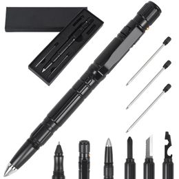 Aluminium Multifunctional Defence Military Self Defence Tactical Pen with LED Light Window Breaker 240106