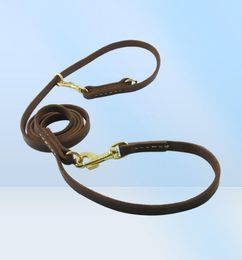 Dog Collars Leashes Multifunctional Dog Leash Hands Real Leather Dog Running Leash 8ft Long Training Leash Pet Supplies for L7253779