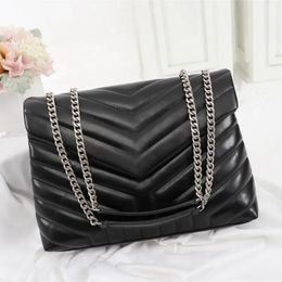 Classic Messenger Bag Leather Women's Bag High Quality quilted Chain Underarm Bag Designer Handbag Square Fat LOULOU Chain Bag Large Capacity shoulder bag