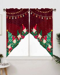 Curtain Christmas Dwarf Red Tree Short Living Room Kitchen Door Partition Home Decor Resturant Entrance Drapes