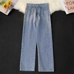 Men's Jeans 2024 Spring Streetwear Denim Baggy Men Korean Fashion Loose Straight Trouser Wide Leg Pants Male Brand Clothing Y02
