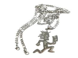 Chains 1pcs ICP Silver Large Etched Out Hatchet Man Charm JuggaloJuggalette Necklace Pendant Stainless Steel Jewellery N Chain 4mm 9066543