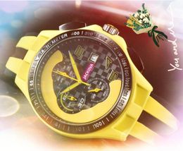 Crime Premium Mens Full Functional Wristwatch 42mm Quartz Movement Male Time Clock Watch Yellow Red Blue White Rubber Band Famous Sports Racing Car Wristwatch Gifts