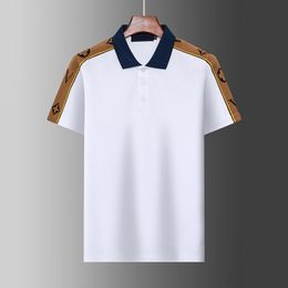 mens polo shirt retro brand classic t shirt men tees embroidery short sleeve summer Lapel solid color chest letter decoration tops wu