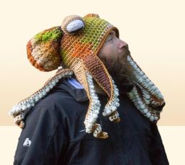 Cycling Caps Crochet Octopus Hat Unique Soft Beanies A Very Good Birthday Christmas Gft For Halloween Costume Cosplay5333666