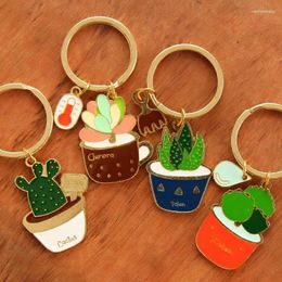 Keychains 1pc Metal Succulent Plants Cactus Haworthia Car Creative Keychain Keyring Keyfob Fashion Cool