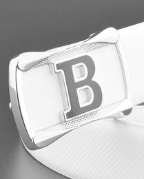 B letter leather summer white men039s Korean casual small trouser belt company gift8606417