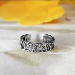 Cluster Rings Buyee 925 Sterling Silver Couples Ring Sets Beautiful Gingko Leaves Sweet Finger For Man Woman Ethnic Fine Jewelry Circle