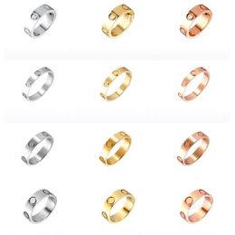 Designer Ring Fashion Stainless Steel Gold Love With Crystal For Woman Jewelry Men Wedding Promise Rings Female Women Gift Engagement