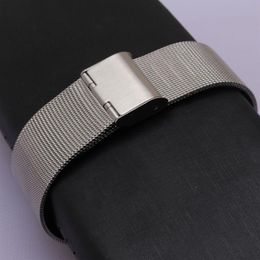 Watchband folding buckle hook clasp new Stainless Steel Milanese Mesh Wristwatch Bands Straps Watch Bracelet 14mm 16mm 18mm 20mm 2255L