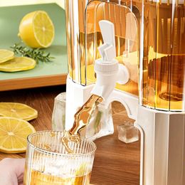 Water Bottles 5L Jug Beverage Gallon Large Capacity Portable Fridge Dispenser Detachable Base Cold Kettle For Parties And Daily Use