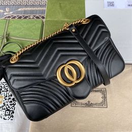 10A Marmont Medium Real Leather Designer Women Messenger Bags Shoulder Bags Crossbody Bag Purse Underarm Bags 31cm With Box L017